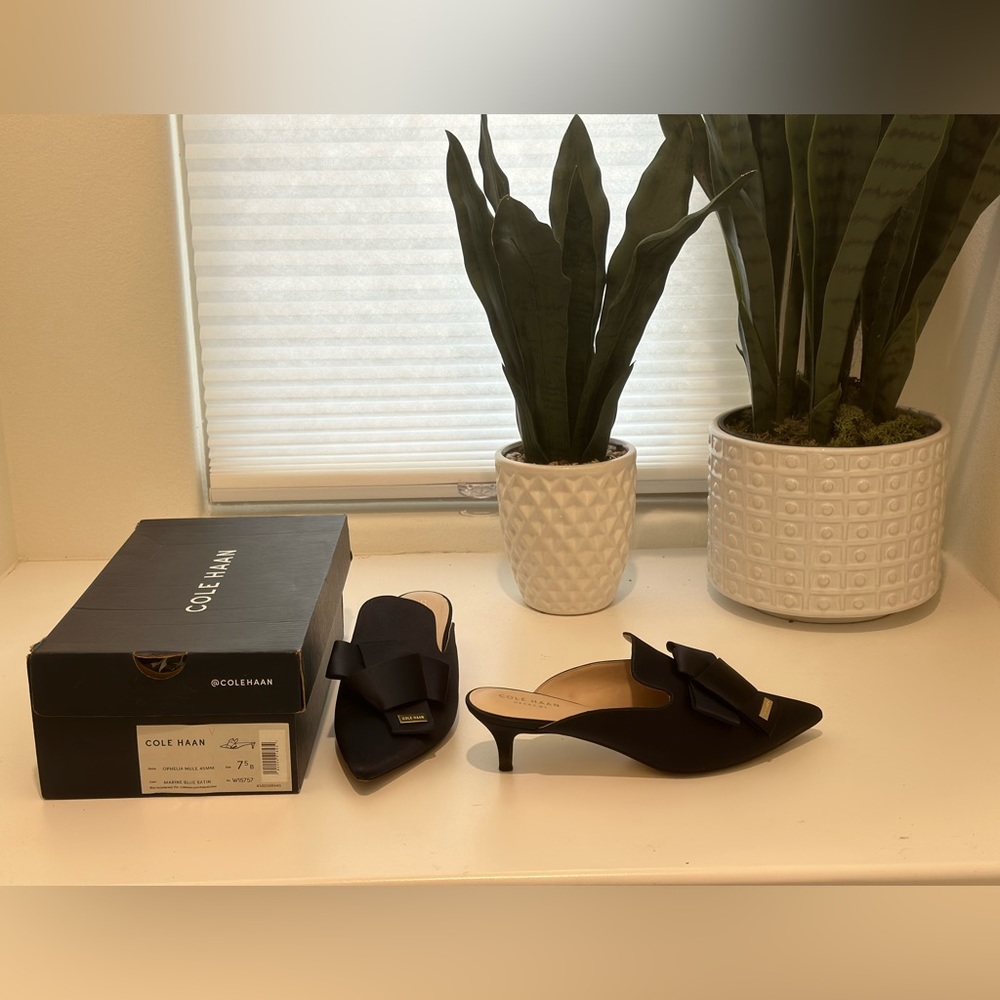 Cole Haan Ophelia Mule Navy Blue
